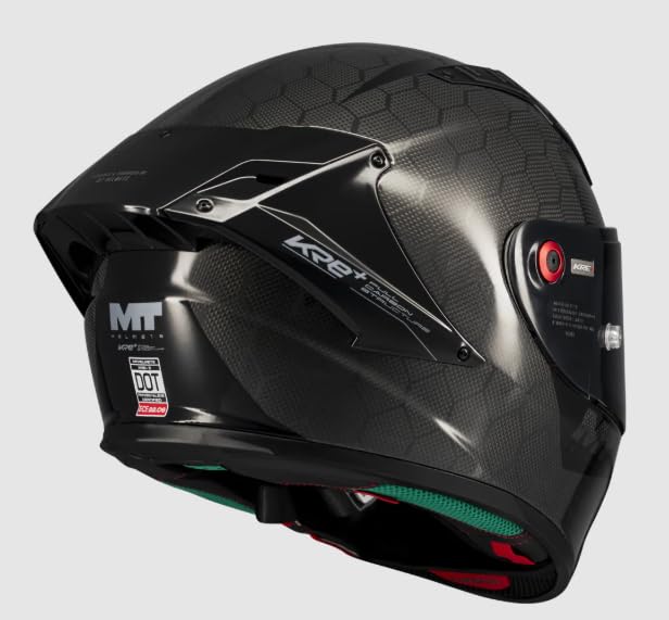 MT Helmets KRE Plus+s Pure 2025 Casco Integral Carbono Negro Brillo Ultraligero y Deportivo Homologación F.I.M. 22.06 Alta Seguridad y Ventilación Avanzada (M 57/58)
