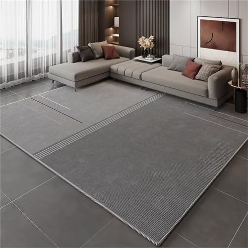 Tapis de salon résistant à l'usure gris 200x200cm anti-glisse