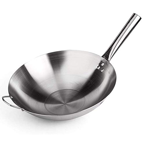 Wok profesional grande acero 43 cm plateado