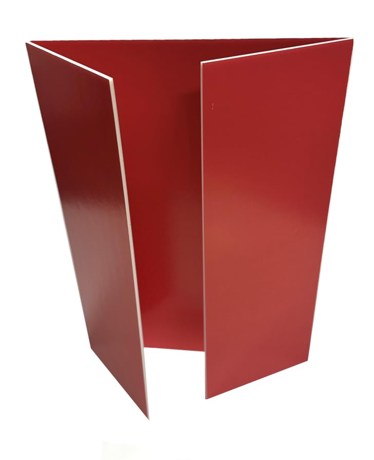 Boxes & Board Coloured Trifold Foam Board A1 Folds to A2 – Display Presentation Board for School, Science Projects, Exhibitions - (Choose Colours & Quantity) (Red, 10, Units)