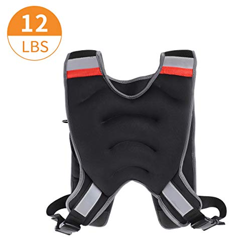 Pseudois Weighted Vest with Reflective Stripe, Adjustable Weighted Vest for Running, Workout, Cardio