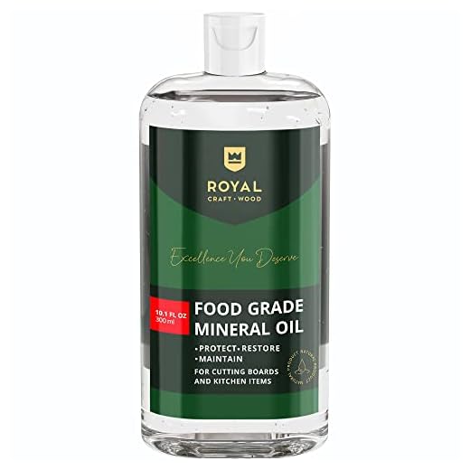 ROYAL CRAFT WOOD Food Grade Mineral Oil for Bamboo and Wooden Cutting Boards and Kitchen Utensils & Supplies, Premium Grade Nourishing Cutting Board Oil Cleanser 10.1 Fl Oz