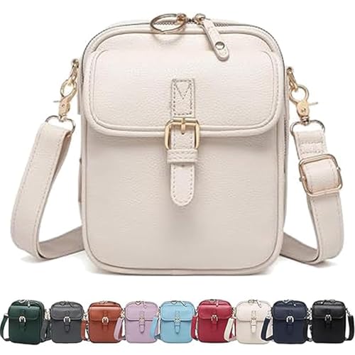 Image of Leather Crossbody Bag for Women,Anti-Theft Messenger Bag with Large Capacity,Built-in Purse Card Slots Shoulder Sling Bag