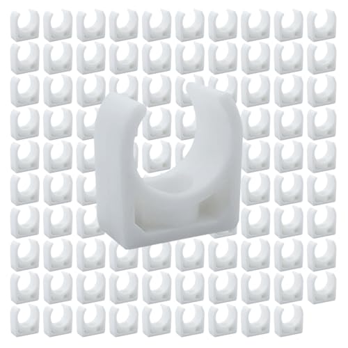 HLIWS Abrazadera de tubo-100 Piezas Tubo Sujetar Hebilla,PPR Abrazadera de tubo,para sistema de fijación de tuberías,Tornillos no incluidos(Diámetro interior 16 mm)