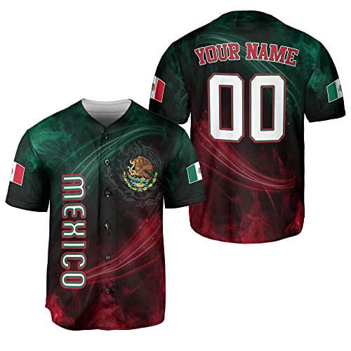 Camiseta personalizada de béisbol Mexico para hombres miniatura 1