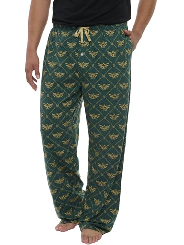 Nintendo Mens Lounge Pants Legend of Zelda Pajama Bottoms (Zelda Green, X-Large)