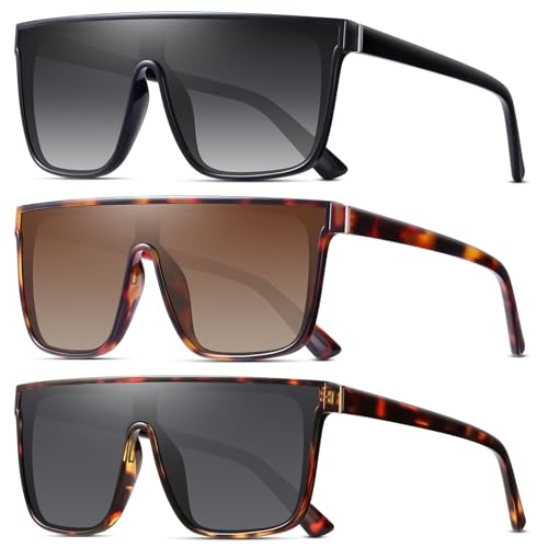 KUGUAOK Vintage Oversized Square Sunglasses for Women Big Large Frame Shades Goggle Siamese Lens UV Protection Sun Glasses