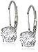 Platinum-Plated Sterling Silver Round Cubic Zirconia Lever-Back Earrings (2 cttw)
