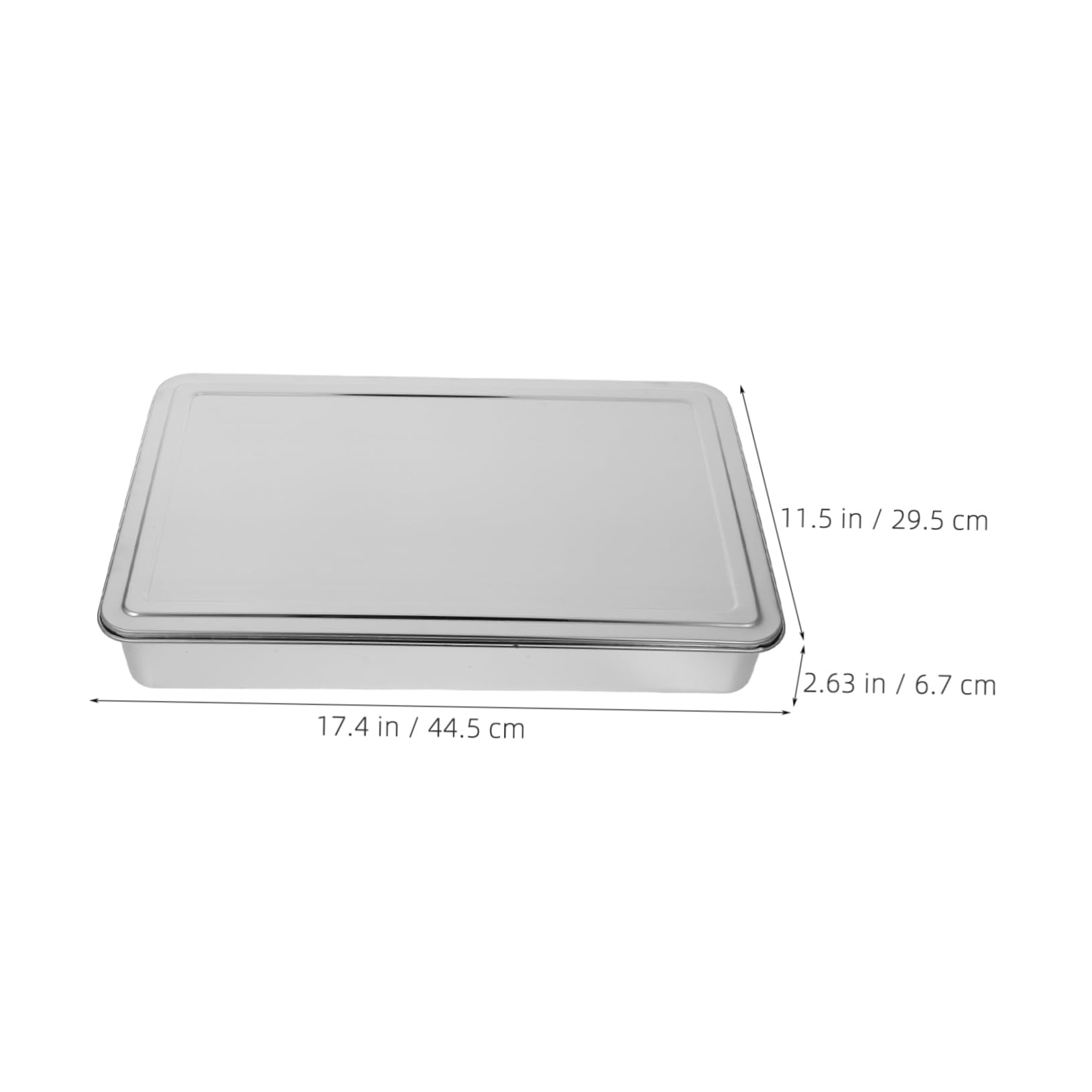 Cabilock Kuchenform Eckig mit Deckel aus Edelstahl Rechteckige Backform mit Gleichmäßiger Wärmeverteilung und Multifunktional für Heimgebrauch und Bacon Aufbewahrung