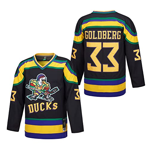 La Mejor Lista de Ropa de Hockey sobre hielo para Hombre Top 10. 45 D-5 - playera de hockey sobre hielo para hombre #33 Goldberg #66 Bombay #96 Conway #99 Banks para hombre, S-XXXL, #33-Negro, 3X-Large
