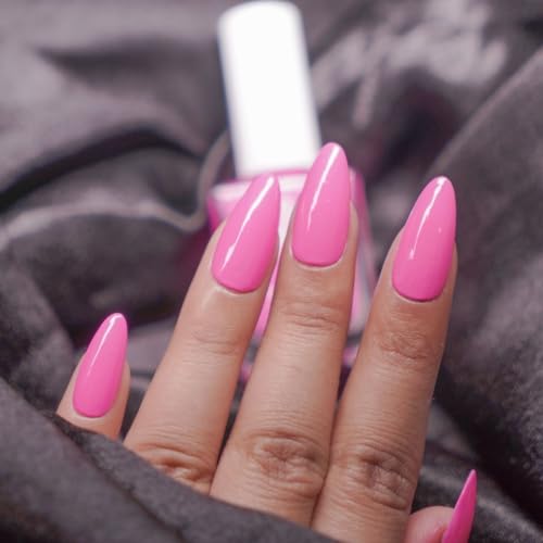 Image of Nails & More Bright Pink Nail Polish, Argan Oil-Infused Gel Shine, Neon Pink Nails, Fashion-Forward | 10ml