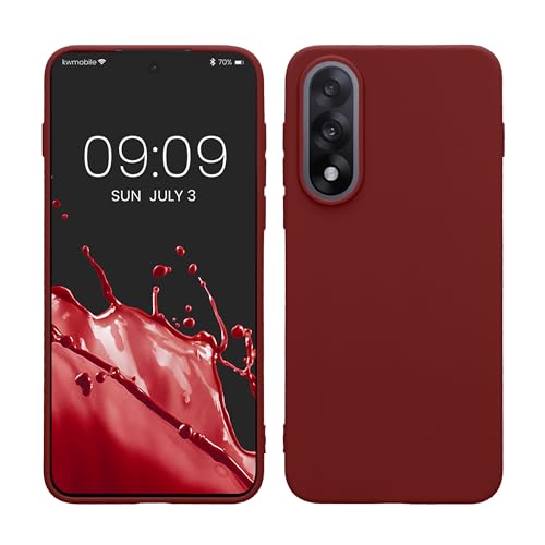 kwmobile Funda para OnePlus Nord 5 Carcasa   Ultrafina de TPU y Silicona con Bordes elevados anticaídas   Rojo Vino