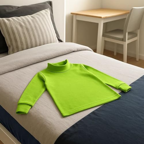 BABIDU Punt NOU Camiseta Cuello Medio Alto Semicisne, Ropa Interior para Niño y Niña, Verde Peter Pan, 10 años Unisex niños