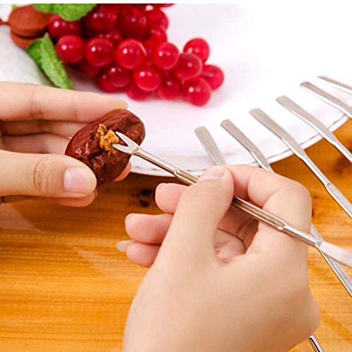 ANNIUP 4PCS Stainless Steel Seafood Fruit Forks,Olive Seafood Crab Lobster Fork Picks Handy Helper Nutcracker Needle Kitchen Picnic Seafood tools