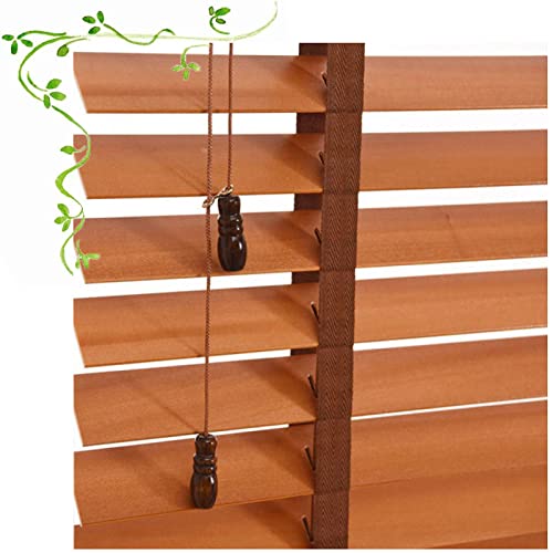 Xrdbfd Wooden Venetian Blinds, Brown Window Blinds, Light Filtering Venetian Blinds, Solid Wood Blinds for Windows and Doors, 40-150cm Wide,WxH-60x160cm/23.5 * 63in
