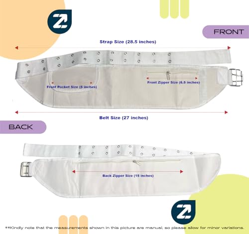 Generic Mens Ihram Ahram Ehram Waist BELT w/Zip/Pocket For Umrah Hajj- Free Size Adjustable Ihram Hajj Umrah Haji Waist Belt fits 29 up to 50"", White4