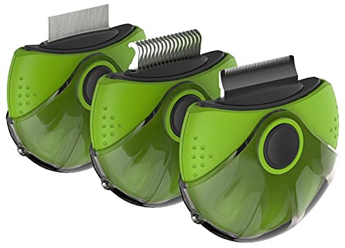 212 Main Axler Triple Rotating Rake Deshedder & Dematting Grooming Pet Comb Green - One Size