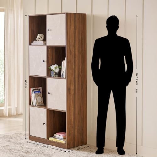 Image of Home Centre | Addison 4-Tier Book Cabinet | Engineered Wood | Brown | 1 Year Warranty