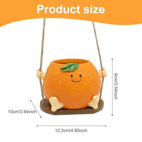 Pot de plantes unique en forme d'orange, cadeau déco original - 8