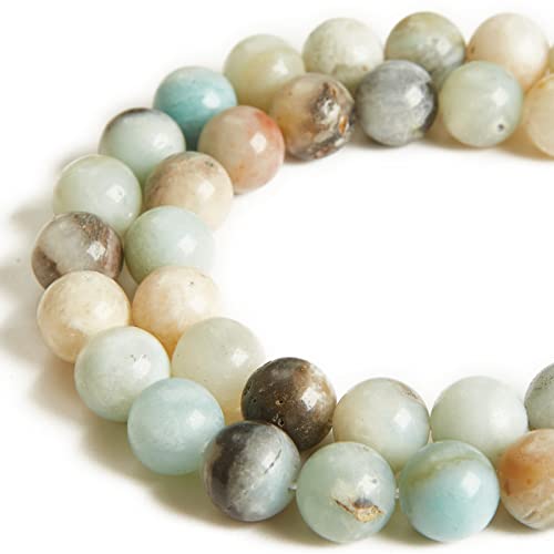 45pcs 8mm Amazonite Beads Natural Gemstone Beads Round Loose Beads for Jewelry Making