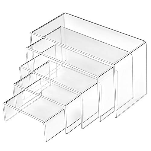 5 Pack Acrylic Display Risers Stand Cludoo Clear Acrylic Riser