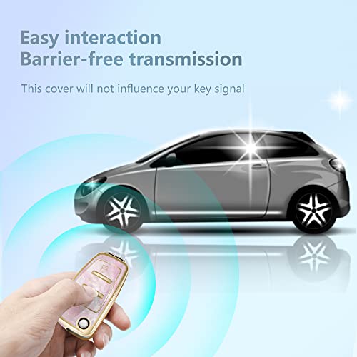 Key Fob Cover For Audi A3 A1 A6 Q2 Q3 Q7 Tt Tts R8 S3 S6 Rs3, Fashion Key Shell With Diamond Gold Keychain (Pink) #TOP3