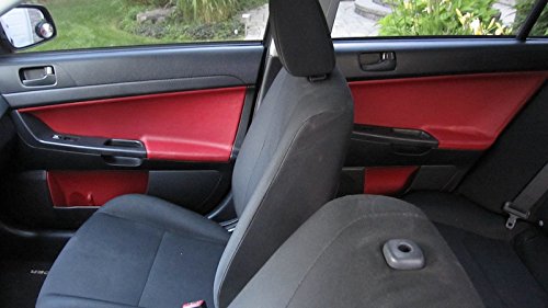 Inserción de puertas traseras de cuero negro compatible con Lancer EVO X 2008-2015 4