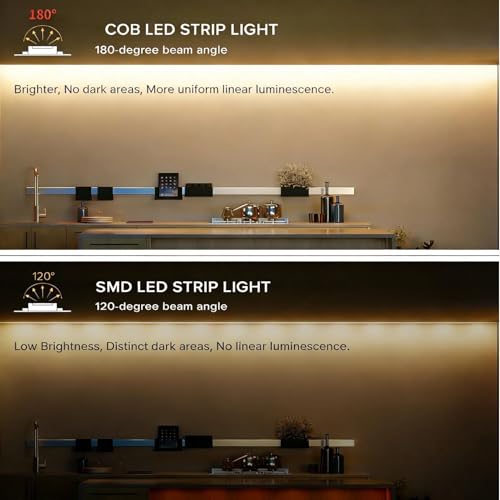 Tira de luz LED COB 12V Blanco Frío 16.4 pies 3mm ultrafina miniatura 2