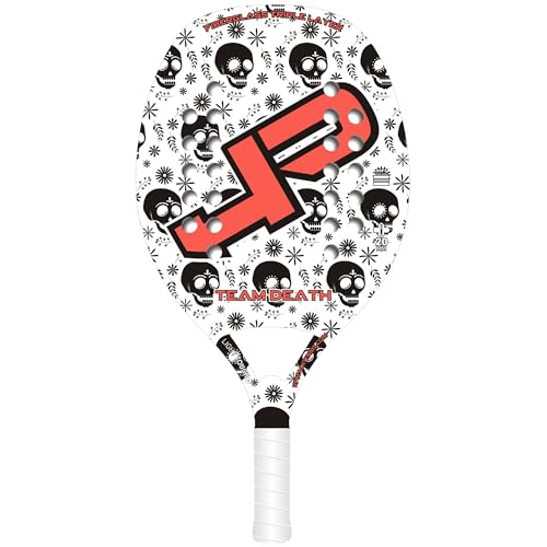 HP TEAM DEATH, Racchetta Beach Tennis Fibra di Vetro - Superficie ruvida - Eva Soft – Leggera e Bilanciata – Profilo 20 mm - Custodia inclusa