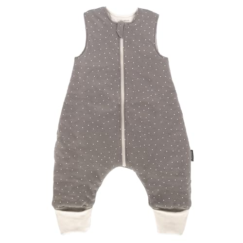 LaLoona Gigoteuse a Pied | Gigoteuse Bebe, Respirante 2.5 TOG en Coton, Certifiée Oeko-Tex Standard 100 | Turbulette, sans Manches 4 Saisons, Gris Beige - Taille 80 cm