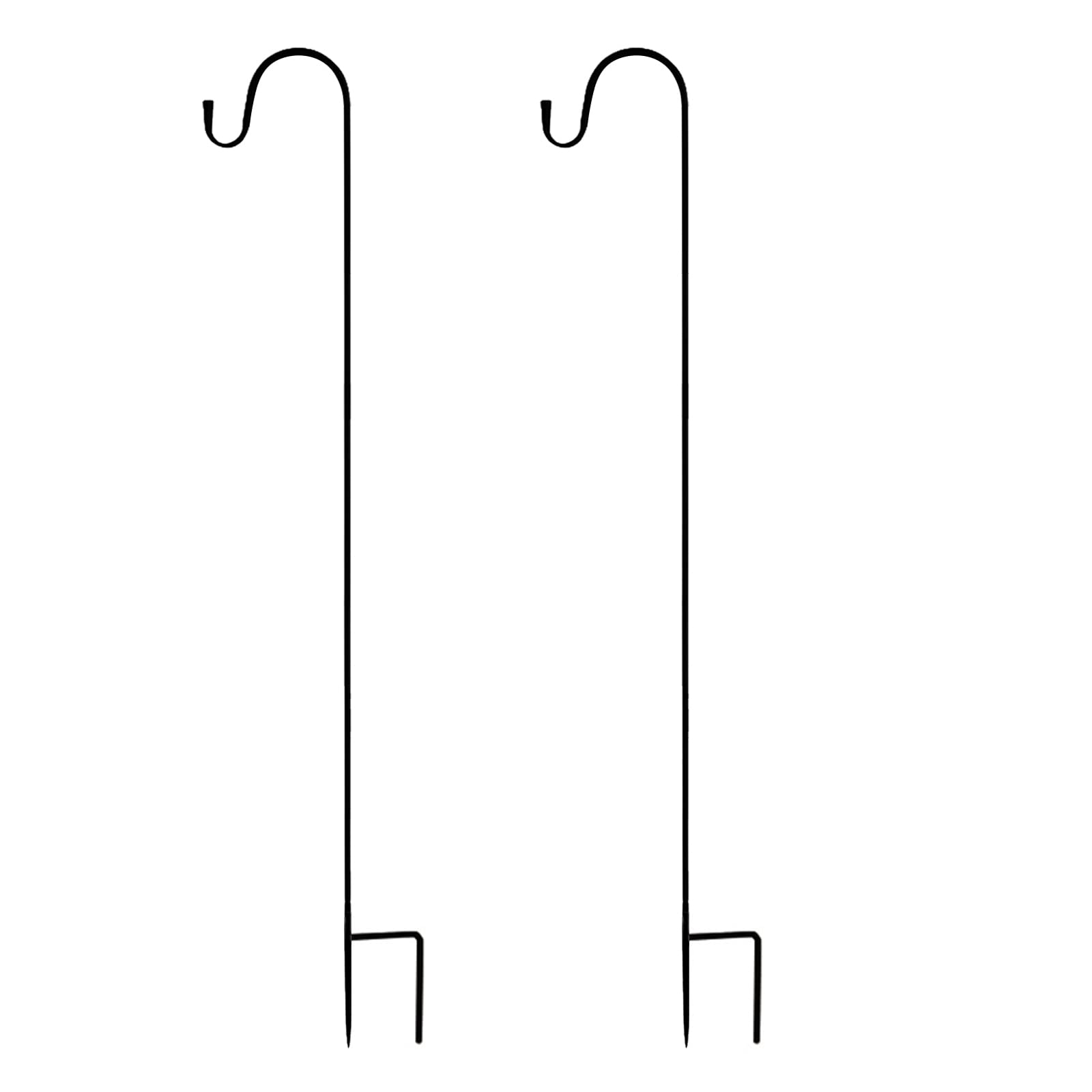 Confezione da 2 ganci da pastore regolabili con base a 5 rebbi, altezza 200 cm, resistenti per piante da esterni, ganci da giardino per appendere piante, lanterne e mangiatoia per colibrì