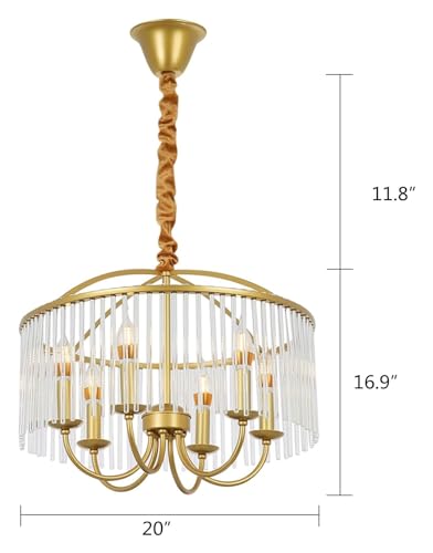 Lustre de luxe 50,8 cm en cristal pour sublimer un plafond bas