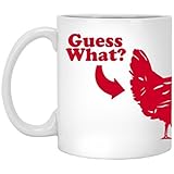 SkyUp Mugs - Guess What? Chicken Butt - 11 Ounce White Ceramic Coffee or Tea Mug