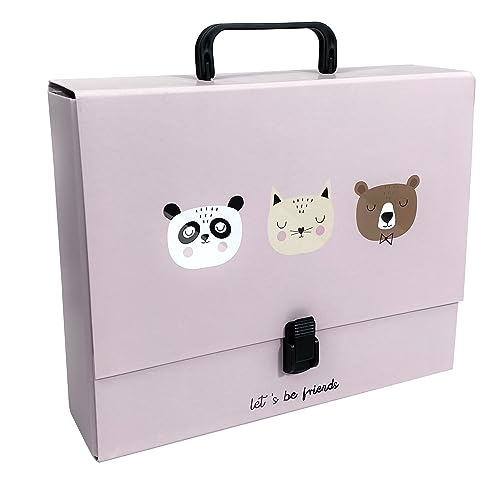 Interdruk - Children's File Box - Case with Handle - Rigid Folder - Fits A4 Size - Bebe Friends G