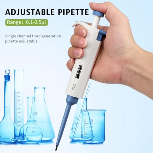 Micropipette 0,1-2,5 uL à volume réglable avec écran LCD pour laboratoire