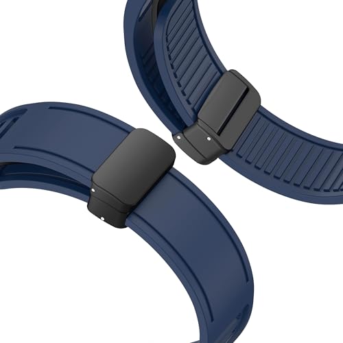 Image of ACM Watch Strap Silicone Belt Magnetic Clasp 22mm compatible with Universal 22mm Size Replacement Strap Smartwatch Band