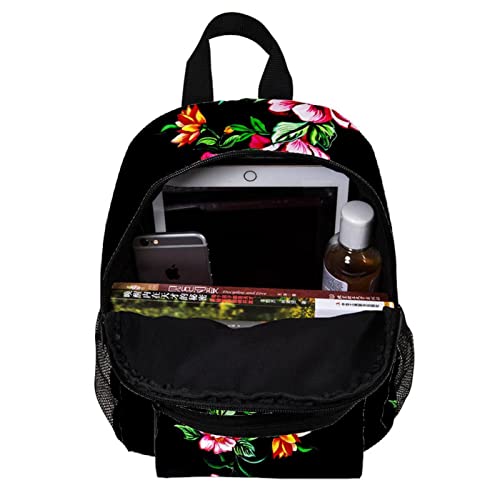 Sac à dos pour garçons et filles 30 cm imprimé fleurs multicolore