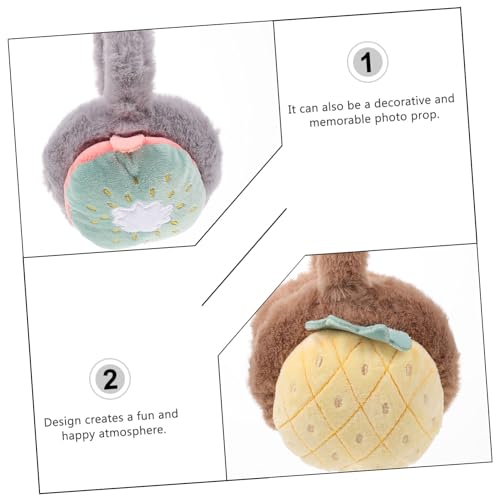 2pcs Adorable Plush Ear Warmers for Boy Girl and Adults Creative Winter Earmuffs for Cold Weather Activities Comfortable Stylish Design Pineapple3