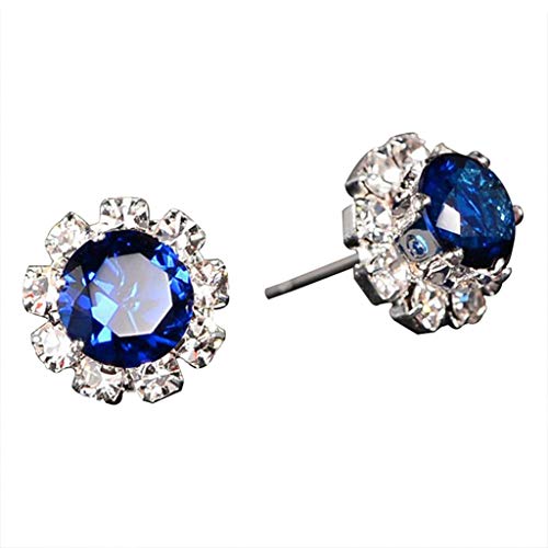 Fashion Stud Earrings with Colored Flower Stud Earrings Birthday Gift 1 Pair Blue and Creative Durable and Practical