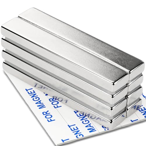 DIYMAG Powerful Neodymium Bar Magnets, Rare-Earth Metal Neodymium Magnet, N52 Incredibly Strong 33 LB Strength – 60 x 10 x 5 mm, Pack of 8…