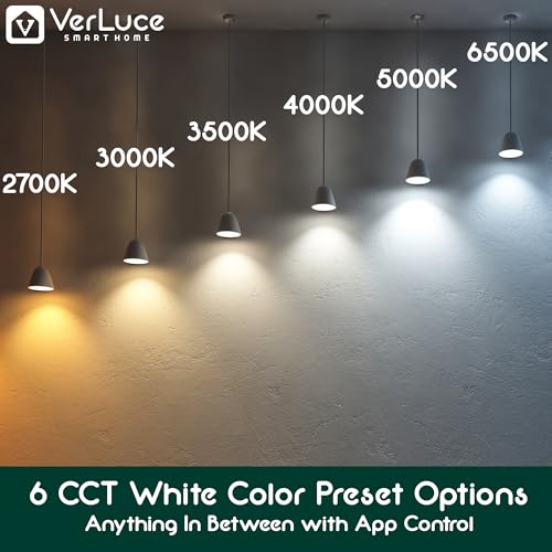 Image of Smart Under Cabinet Lighting 4 Puck Light Kit, Wide Angle LED Puck Lights, 2700K-6500K Tunable White, Matter Certified, Works with Alexa, Google & Apple