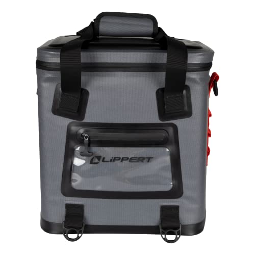 Image of Lippert Adventure Pro 24-Can Soft Insulated Cooler Tote Bag, Up to 15 lbs. of Ice, 18 Quarts of Water, 14 inch x 10-1 /2 inch x 15-1 /4 inch Wide Mouth Opening, Padded Handle & Shoulder Strap - 2021099915