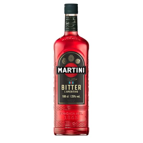 MARTINI Bitter Aperitivo, 25% ABV, 100cl / 1L, Infuso con Erbe Aromatiche Selezionate a Mano