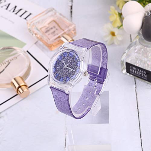 Relógio infantil Hemobllo com desenho de geleia transparente, relógio de pulso para professores de t