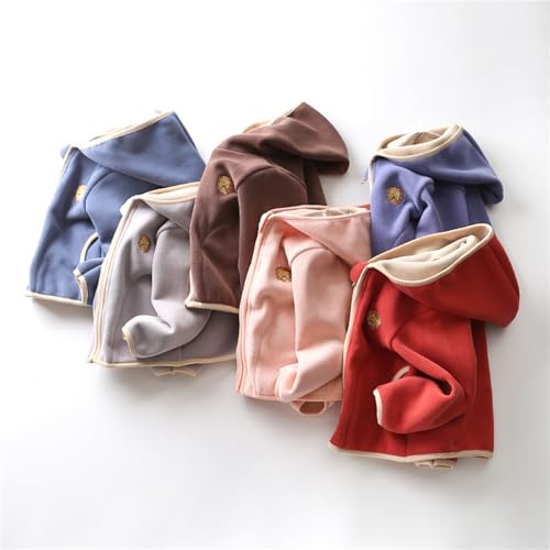 Boys Girls Fleece 𝗛ooded Jacket Long Sleeve Zipper Thick Coat Winter Lightweight Windproof Outwear with Pocket4