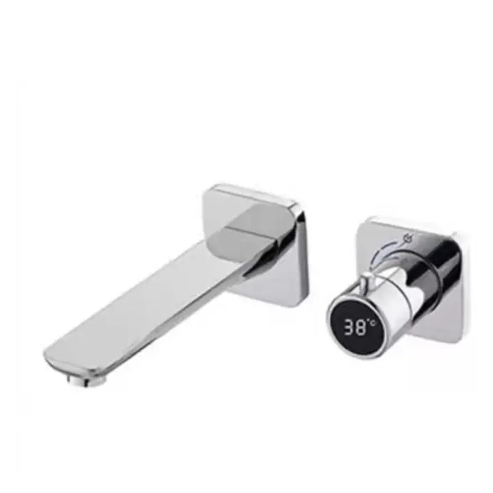 Wall Mounted Thermostatic Bathroom Faucet, Concealed Brass Basin Sink Mixer Tap, Digital Display,Safe and Reliable(Chrome)