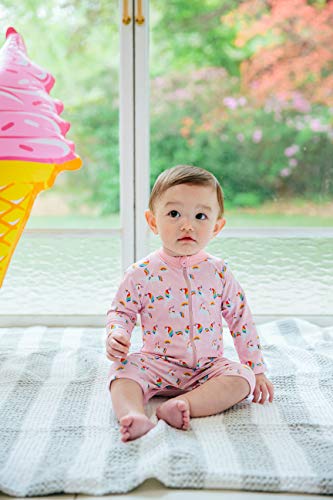 Image of VAENAIT BABY Girls One-Piece Swimsuit, UPF 50+ Long Sleeve Rash Guard, Ruffle Swimwear Infant & Toddler for 0-2 Years