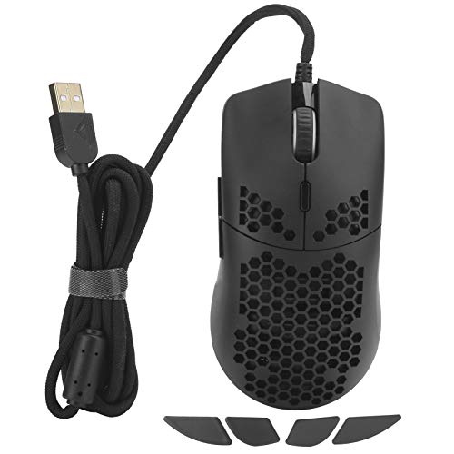 AJ390R Wired Mouse, 7 Key Ultralight DPI Adjustable Computer Gaming Mouse for Windows 2000 / XP/Vista / 7/8/10, Easy to Operate.(black)