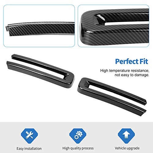Image of Jimen Compatible with Dodge Ram 2018-2022, 2PCS Front Grille Cover Exterior Trim Accessories (Carbon Fiber)