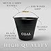 HomeZone 12L Black Fireside KINDLING BUCKET Log Burner Accessories - Vintage Style Black Coal Bucket - Wood Burner Coal Storage - Log Store Metal Bucket - Wood Log Holders for Fireplace